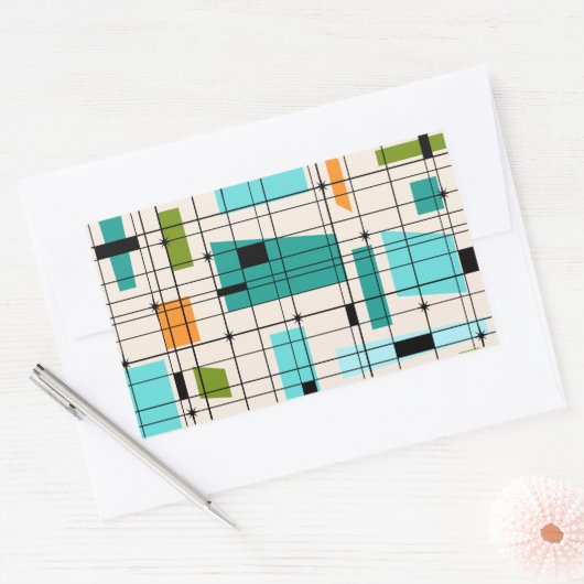 Retro Grid & Starbursts Stickers (Envelop)