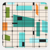 Retro Grid & Starbursts Stickers (Voorkant)