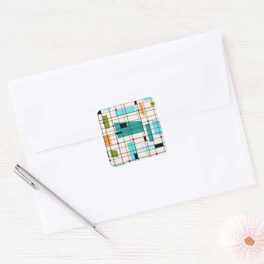Retro Grid & Starbursts Stickers (Envelop)