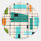 Retro Grid & Starbursts Stickers (Voorkant)