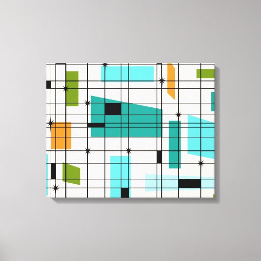 Retro Grid & Starbursts Verpakt Canvas Afdruk (Voorkant)