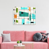 Retro Grid & Starbursts Verpakt Canvas Afdruk (Insitu (Woonkamer))