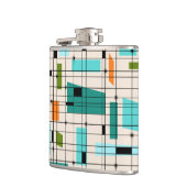 Retro Grid & Starbursts Vinyl Wrapped Flask Heupfles (Links)