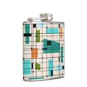 Retro Grid & Starbursts Vinyl Wrapped Flask Heupfles (Rechts)