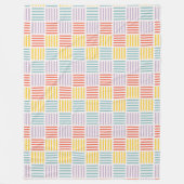 Retro Grid Stripes Fleece Deken (Voorkant)