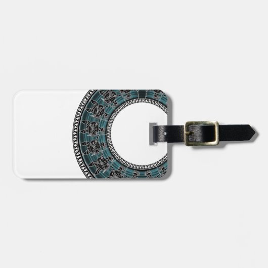 Retro Griekse schijf Bagagelabel (Voorkant horizontaal)