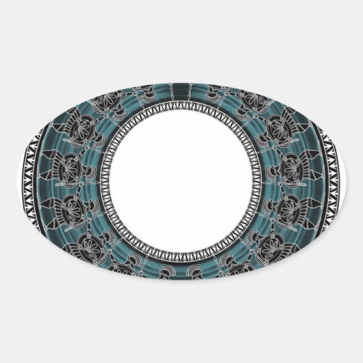 Retro Griekse schijf Ovale Sticker (Voorkant)