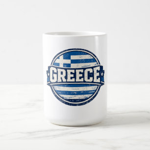Retro Griekse Vlag Badge Koffiemok