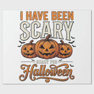 Retro Griezelen Halloween Pompoen Shirt Ontwerp_1 Cadeaupapier