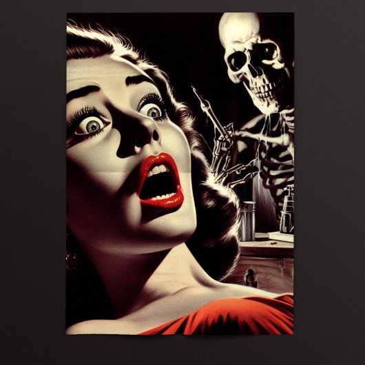 Retro Griezelen Pulp Meisje Tissuepapier