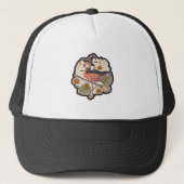 Retro Griezelflamingo Halloween-ontwerp Trucker Pet (Voorkant)