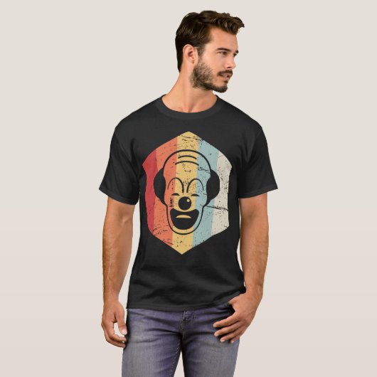 Retro  griezelig clown icoon t-shirt (Voorkant volledig)