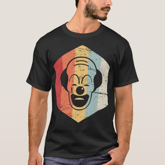 Retro griezelig clown icoon t-shirt (Voorkant)