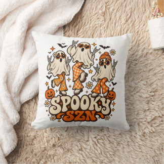 Retro Griezelig Seizoen Spoken | Groovy 70s Hallow Kussen