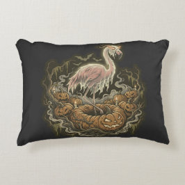 Retro Griezelige Flamingo Halloween-ontwerp Accent Kussen