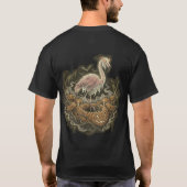 Retro Griezelige Flamingo Halloween-ontwerp T-shirt (Achterkant)