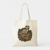 Retro Griezelige Flamingo Halloween-ontwerp Tote Bag (Achterkant)