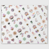 Retro Griezelige Sfeer Halloween  Cadeaupapier (Vlak)