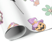 Retro Griezelige Sfeer Halloween  Cadeaupapier (Rol Hoek)