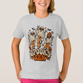 Retro Griezelige SZN Geesten | Groovy 70s Hallowee T-shirt