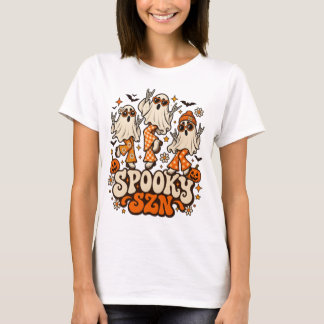 Retro Griezelige SZN Geesten | Groovy 70s Hallowee T-shirt