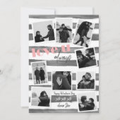 Retro grijs custom 9 Paar Foto's "love u always" Feestdagenkaart (Voorkant)