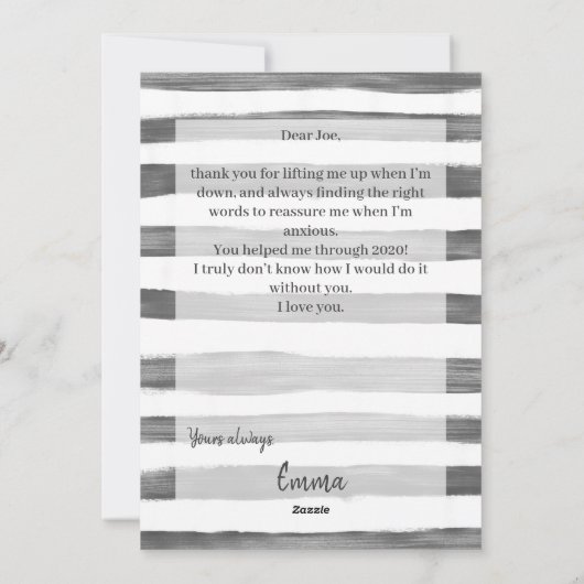 Retro grijs custom 9 Paar Foto's "love u always" Feestdagenkaart (Achterkant)