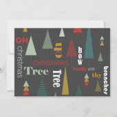 Retro Grijs Kleurrijk Oh Kerstboom Fotokaart Kaart (Achterkant)