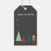 Retro Grijs Kleurrijk Oh Kerstboom Vakantie Cadeaulabel (Achterkant)