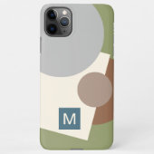 Retro Grijs Sage Groen Taupe Bruin Ecru Kunstpatro iPhone Hoesje (Achterkant)