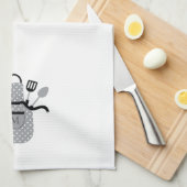 Retro grijs Schort Theedoek (Quarter Fold)