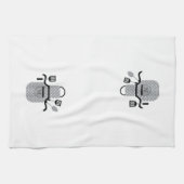 Retro grijs Schort Theedoek (Horizontaal)