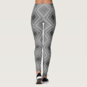 Retro grijs vierkant patroon Leggings (Achterkant)