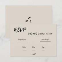 Retro grijze handgeschreven krabbel bruiloft RSVP 
