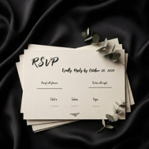 Retro grijze handgeschreven krabbel bruiloft RSVP 