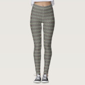 Retro Grijze Polka Dots Stijl Leggings (Voorkant)