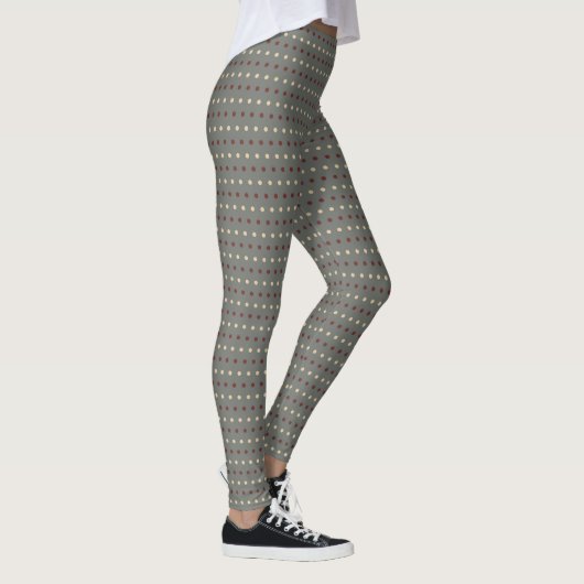 Retro Grijze Polka Dots Stijl Leggings (Rechts)