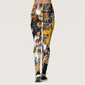 Retro, grijze stickers wandpatroon, thema van 90 s leggings (Achterkant)
