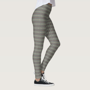 Retro Grijze Stippen Stijl Leggings