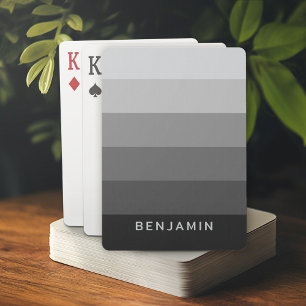 Retro grijze strepen met eenvoudige schreefloze na pokerkaarten