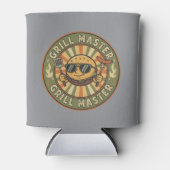 Retro Grill Master Burger Karakter BBQ King Vinta Blikjeskoeler (Voorkant)
