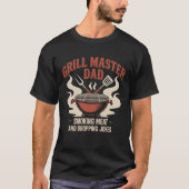 Retro Grill Master Dad Embleem Grappige BBQ T-shirt (Voorkant)
