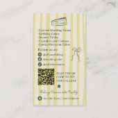 Retro Grille Citrus Groen Cakedecorator Qr-code Visitekaartje (Achterkant)