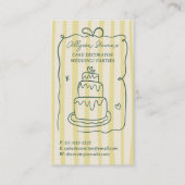 Retro Grille Citrus Groen Cakedecorator Qr-code Visitekaartje (Voorkant)