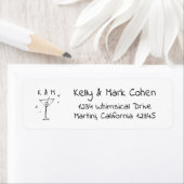 Retro grillige Martini Hand getrokken retour adres Etiket (Insitu)