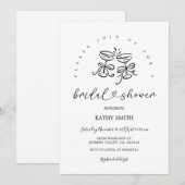 Retro grillige minimale handgeschreven Vrijgezelle Kaart (Voorkant / Achterkant)