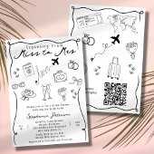 Retro grillige Miss aan mevrouw QR Code Vrijgezell Kaart