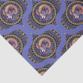 Retro grillige Ram Astrologie Mandala Patroon Tissuepapier (Detail)