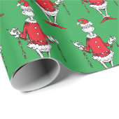 Retro Grinch Kerstmis Groen Patroon Cadeaupapier (Rol Hoek)