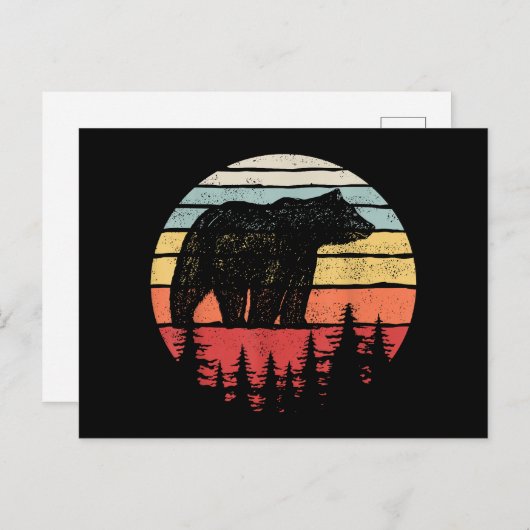 Retro Grizzly Beer Briefkaart (Voorkant / Achterkant)